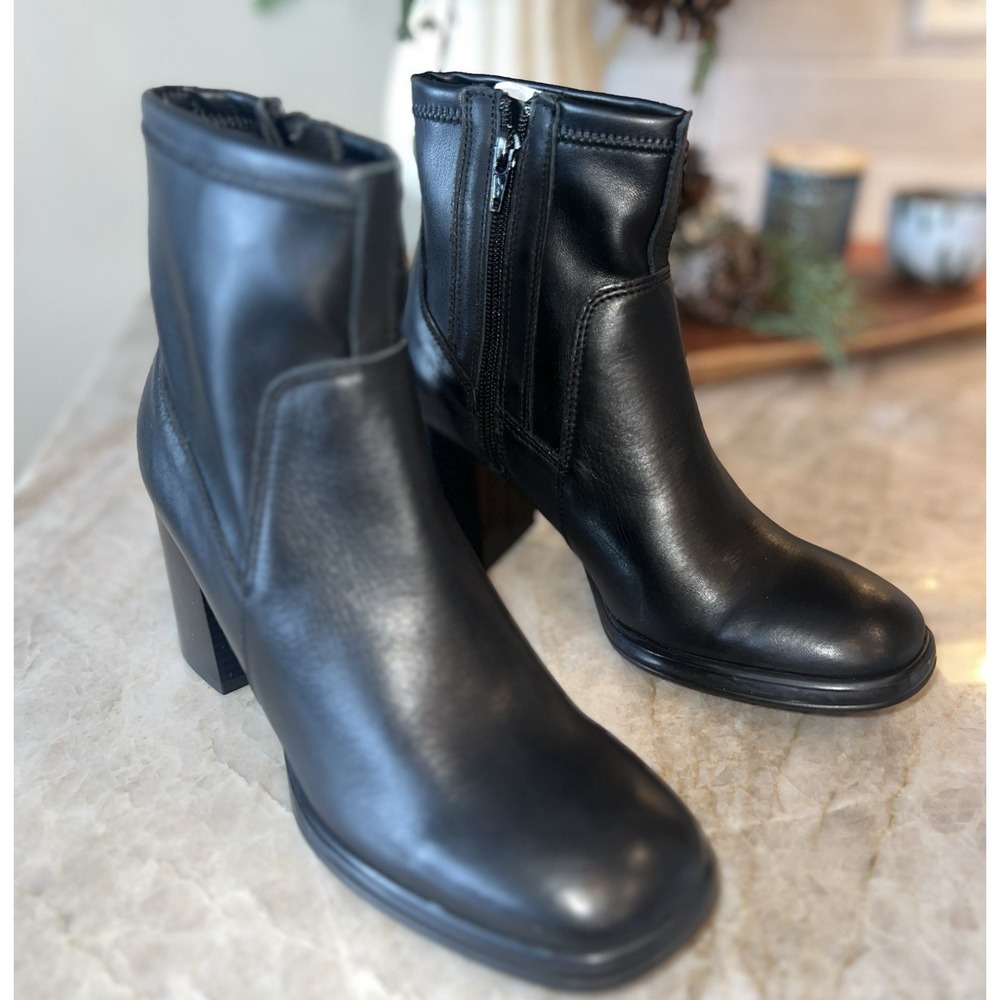 NEW Women's Italian Leather Boots Size 37 / 6.5 Made In Italy Chunky Heel - Picture 6 of 7